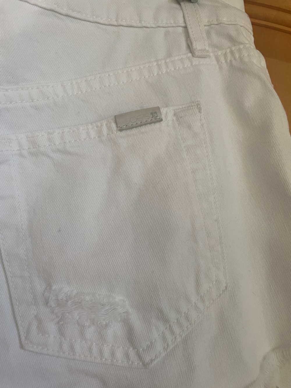 Joe’s Jeans White Distressed High-Rise Denim Shorts Size 29 Button Fly - Picture 7 of 12